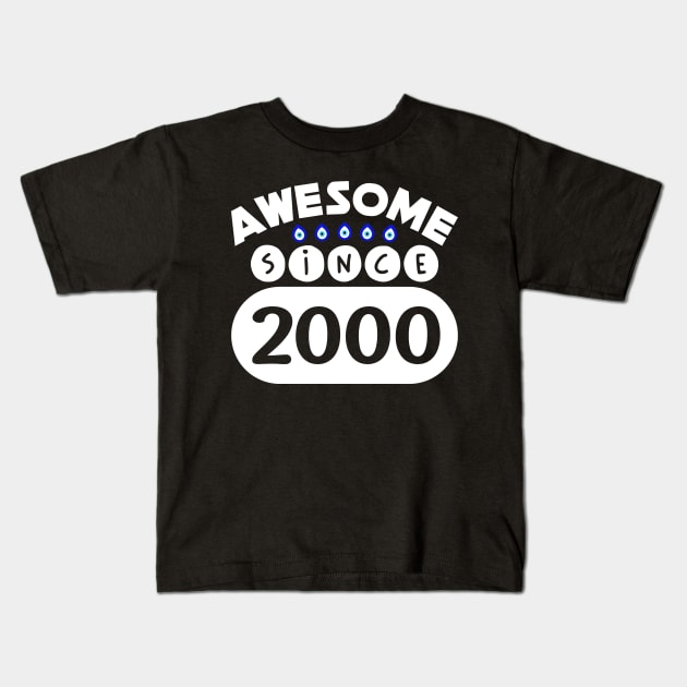 Awesome Since 2000 Kids T-Shirt by colorsplash